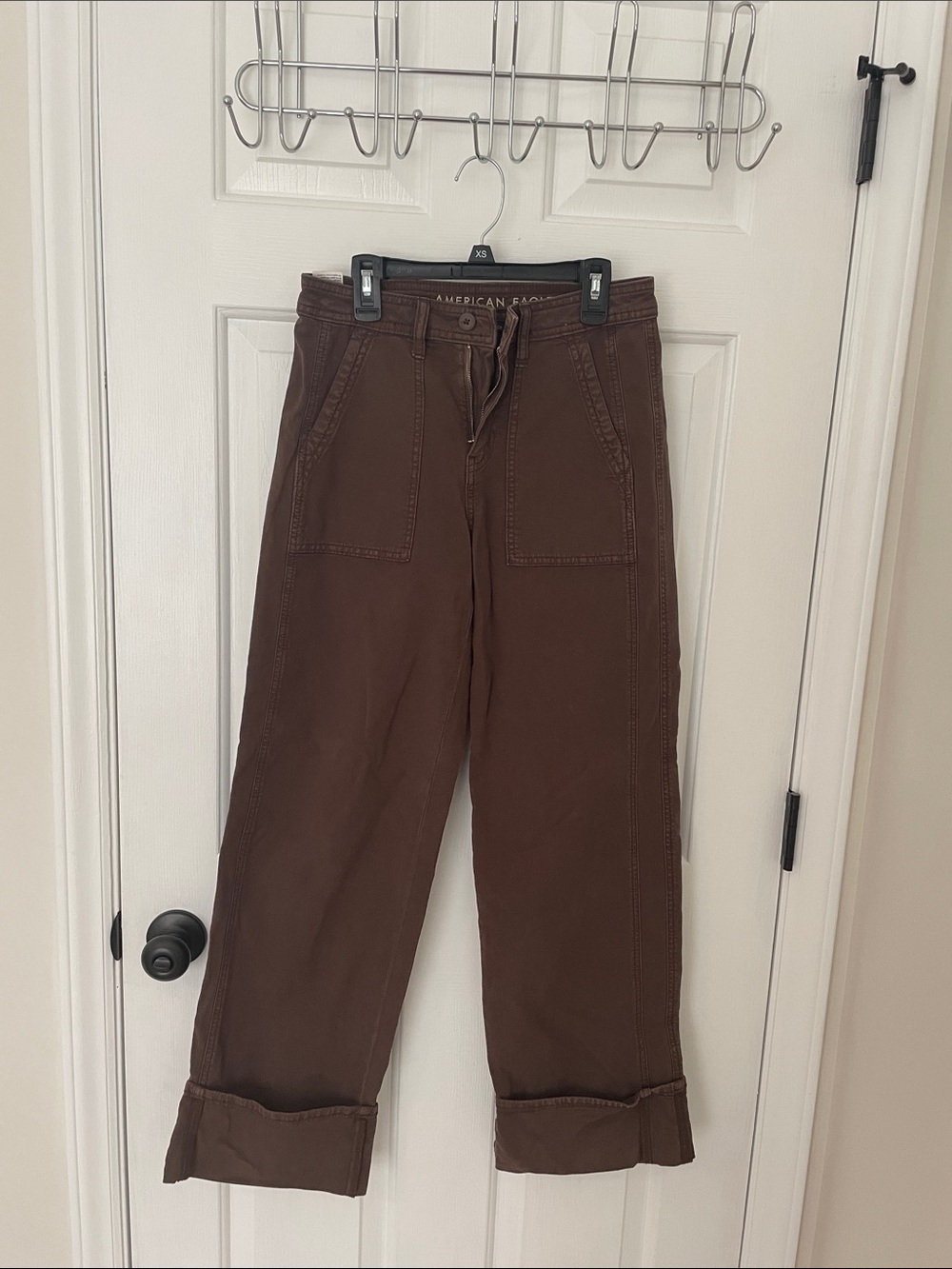 American Eagle Outfitters Dark Brown Drawstring Utility Chinos